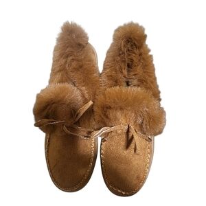 Luxurious Brown Fur Moccasins for Women